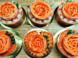 Naked Salmon Sashimi Cake